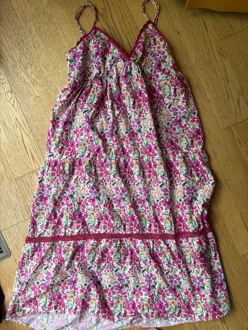 Floral Pink & Purple Tie-Strap Sundress